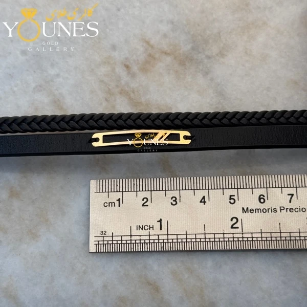 دستبند طلا چرم مردانه L185